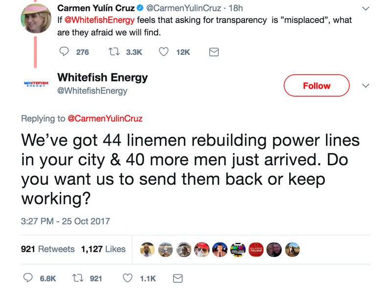 Illustration for article titled Energy Company Tasked With Bringing Power Back to Puerto Rico Gets Into Twitter Beef With Mayor Instead